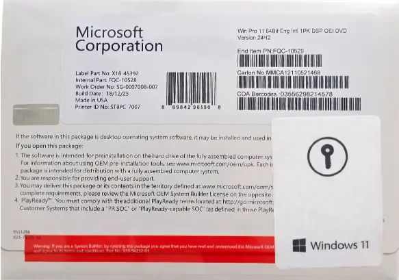 Windows 11 Pro DVD setup ready to install original packaging