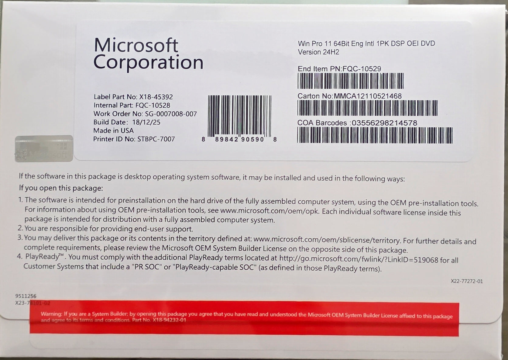 Windows 11 Pro DVD installation media original packaging ready to install