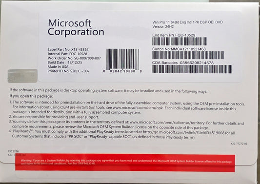 Windows 11 Pro DVD installation media original packaging ready to install