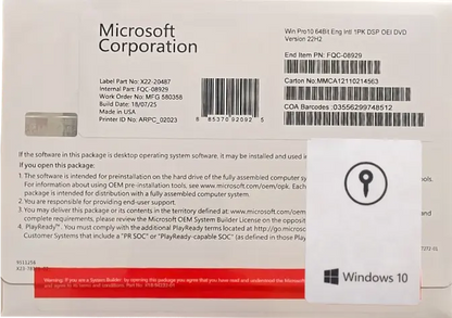Windows 10 Pro 64-bit DVD + Retail Key 🔑 | Fast Install & Genuine
