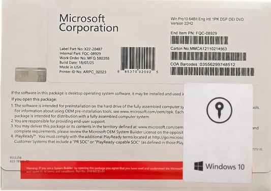 Windows 10 Pro 64-bit DVD + Retail Key 🔑 | Fast Install & Genuine